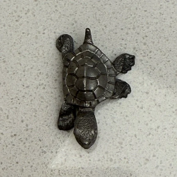Vintage Spoontiques Tiny Pewter Turtle Figurine Miniature - Picture 6 of 9
